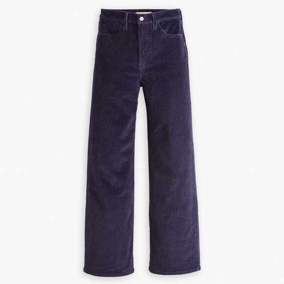 Levi's Ribcage Straight Ankle Corduroy Pants Navy Blue - Picture 1 of 8